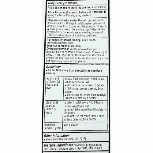 Acetaminophen 325 mg 100 Tablets by Rugby Instructions