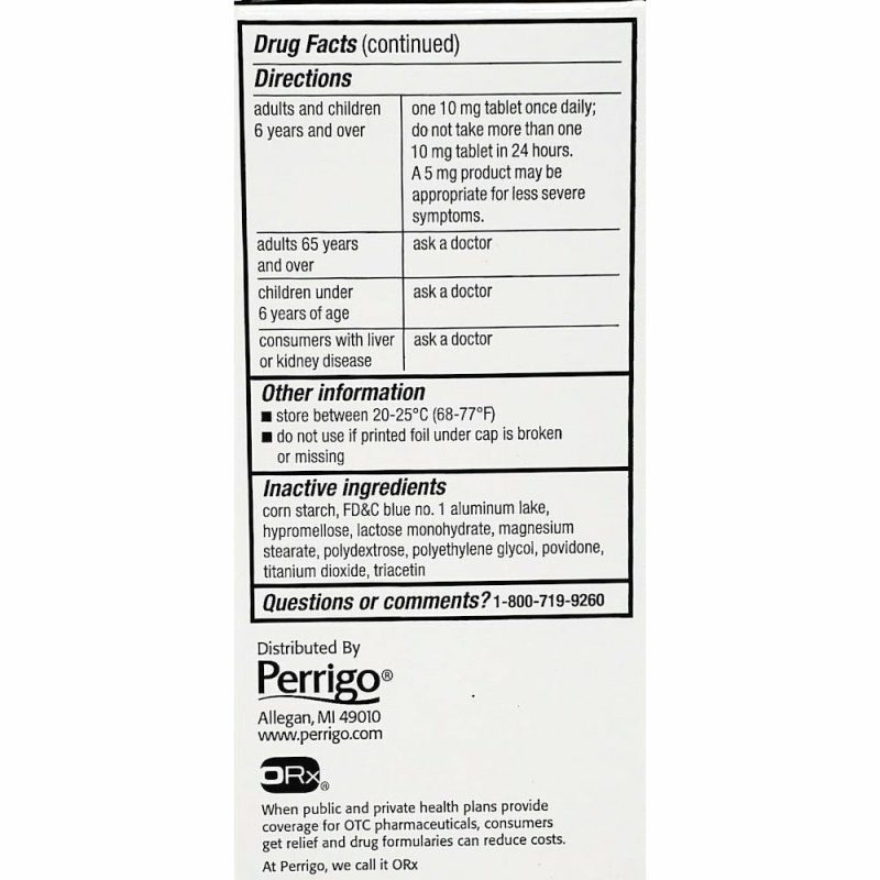 Cetirizine 10 mg 300 Tablets by Perrigo Directions