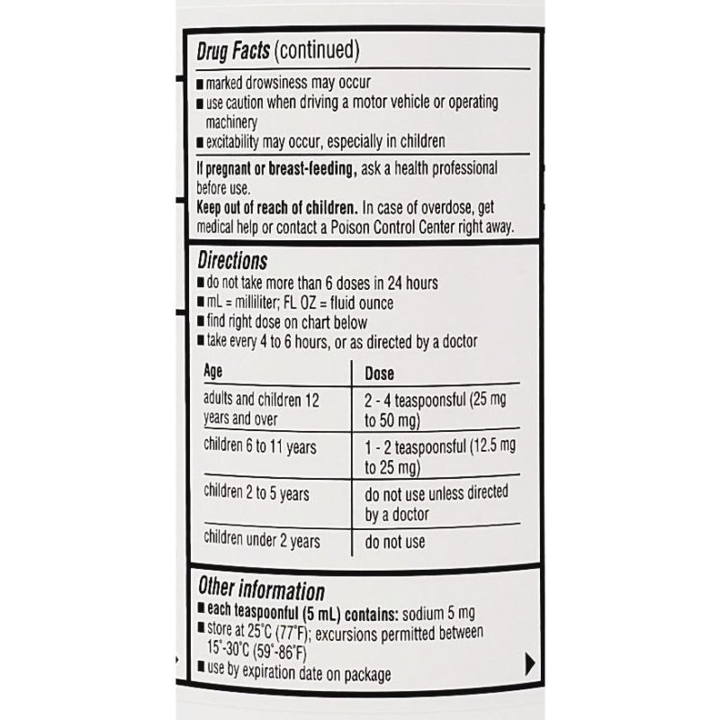 Diphenhydramine Oral Solution 16 fl oz by Major Directions