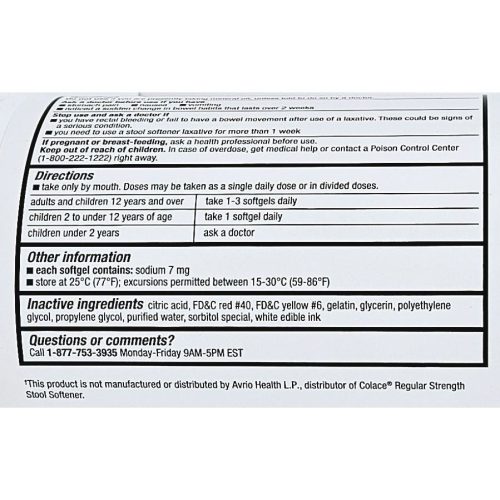 Docusate Sodium 100 mg 1000 Softgels by Major Info