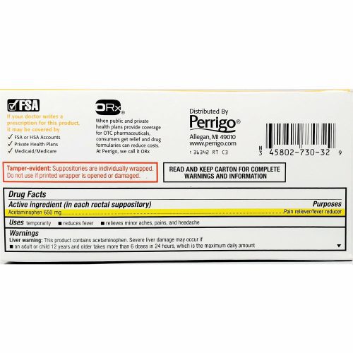 PerrigoAcetaminophenSuppositories650mg50count2