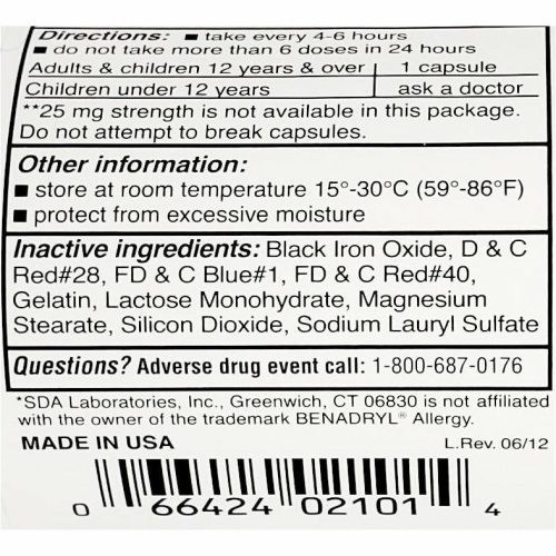 SDADyphenhydramine50mg100Capsules3